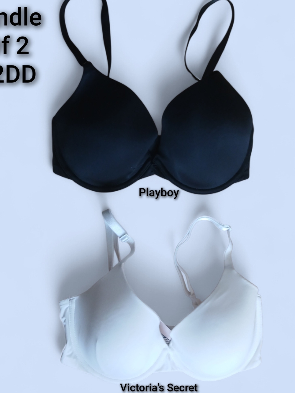 Bundle of 2 Victoria's Secret & Playboy Bras 32DD T-Shirt & Biofit
